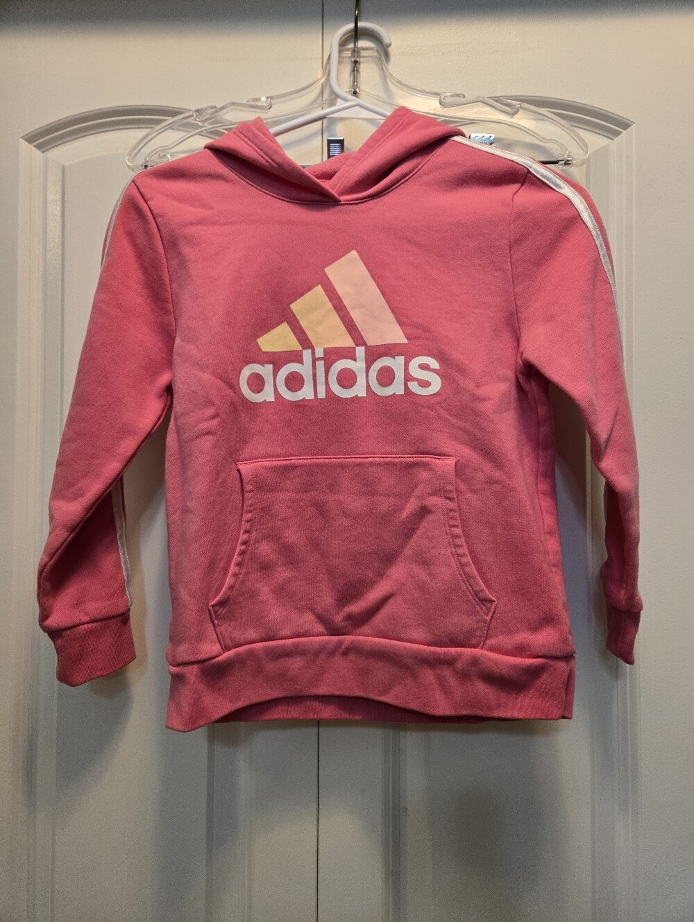adidas Kids Pink Logo Pullover Hoodie